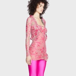 NWT Dolls Kill Less Is No Dress Mesh Cardigan Set Pink